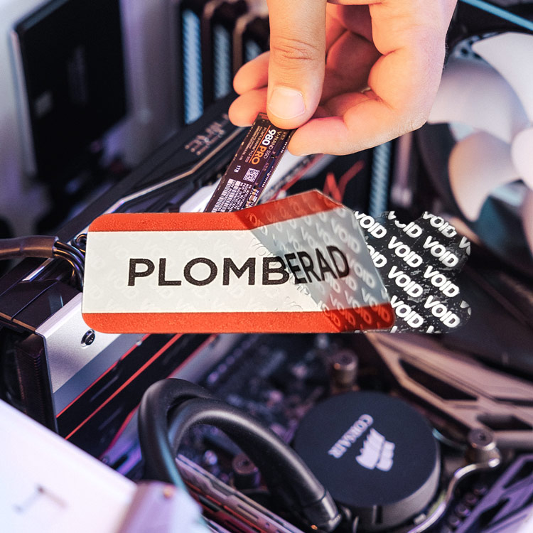 säkerhetsetiketter röd plomberad